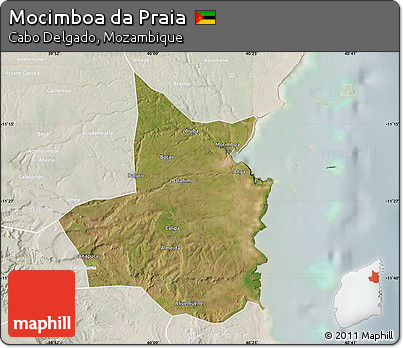 Satellite Map of Mocimboa Da Praia, lighten