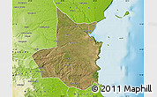 Satellite Map of Mocimboa da Praia, physical outside