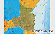 Satellite Map of Mocimboa da Praia, political outside