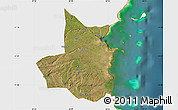 Satellite Map of Mocimboa da Praia, single color outside