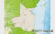 Shaded Relief Map of Mocimboa da Praia, physical outside
