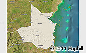 Shaded Relief Map of Mocimboa da Praia, satellite outside