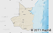 Shaded Relief Map of Mocimboa da Praia, single color outside