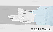 Gray Panoramic Map of Mocimboa da Praia, single color outside