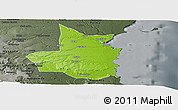 Physical Panoramic Map of Mocimboa da Praia, darken, semi-desaturated