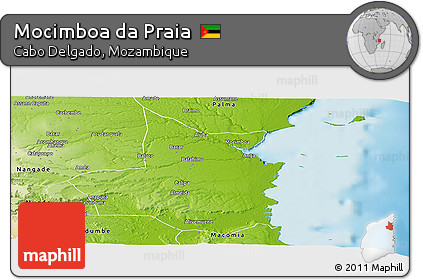 Physical Panoramic Map of Mocimboa Da Praia