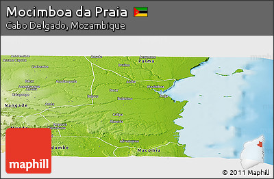 Physical Panoramic Map of Mocimboa Da Praia