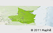 Physical Panoramic Map of Mocimboa da Praia, lighten