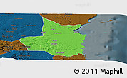 Political Panoramic Map of Mocimboa da Praia, darken