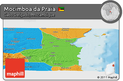 Political Panoramic Map of Mocimboa Da Praia