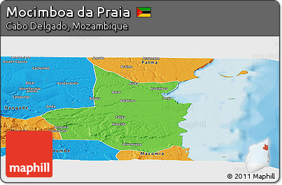 Political Panoramic Map of Mocimboa Da Praia