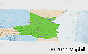 Political Panoramic Map of Mocimboa da Praia, lighten