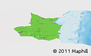 Political Panoramic Map of Mocimboa da Praia, single color outside