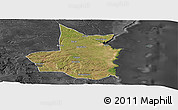 Satellite Panoramic Map of Mocimboa da Praia, darken, desaturated