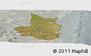 Satellite Panoramic Map of Mocimboa da Praia, lighten, semi-desaturated