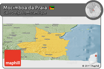 Savanna Style Panoramic Map of Mocimboa Da Praia