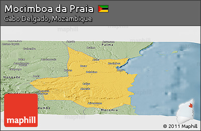 Savanna Style Panoramic Map of Mocimboa Da Praia