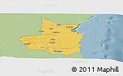 Savanna Style Panoramic Map of Mocimboa da Praia, single color outside