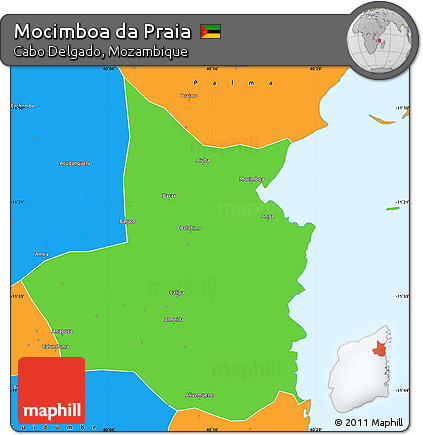 Political Simple Map of Mocimboa Da Praia