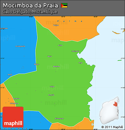 Political Simple Map of Mocimboa Da Praia