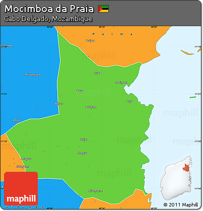 Political Simple Map of Mocimboa Da Praia