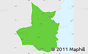 Political Simple Map of Mocimboa da Praia, single color outside