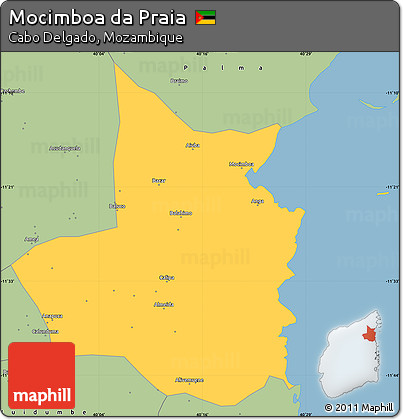 Savanna Style Simple Map of Mocimboa Da Praia