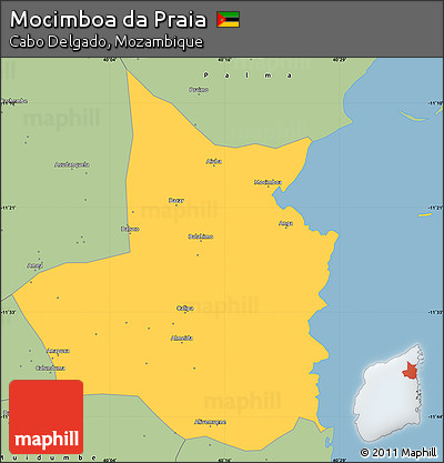 Savanna Style Simple Map of Mocimboa Da Praia