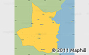 Savanna Style Simple Map of Mocimboa da Praia, single color outside