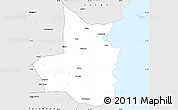 Silver Style Simple Map of Mocimboa da Praia