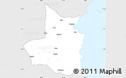 Silver Style Simple Map of Mocimboa da Praia, single color outside