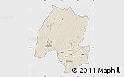 Shaded Relief Map of Montepuez, single color outside