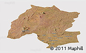 Satellite Panoramic Map of Montepuez, cropped outside