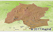 Satellite Panoramic Map of Montepuez, physical outside