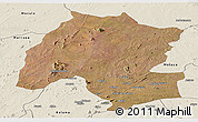 Satellite Panoramic Map of Montepuez, shaded relief outside