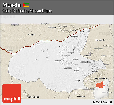 Classic Style 3D Map of Mueda