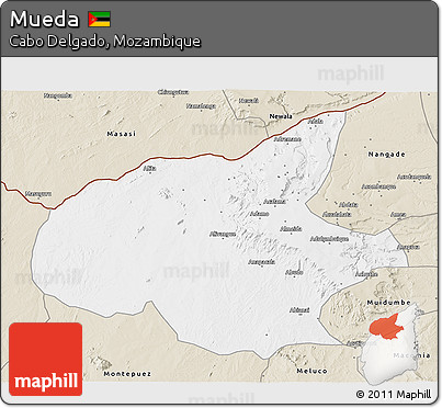 Classic Style 3D Map of Mueda