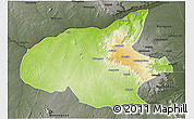 Physical 3D Map of Mueda, darken, semi-desaturated