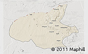 Shaded Relief 3D Map of Mueda, lighten, semi-desaturated