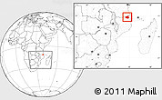 Blank Location Map of Mueda, within the entire country