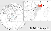 Blank Location Map of Mueda, highlighted country, within the entire country