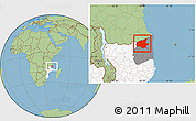 Savanna Style Location Map of Mueda, highlighted country, highlighted parent region