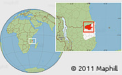 Savanna Style Location Map of Mueda, highlighted parent region