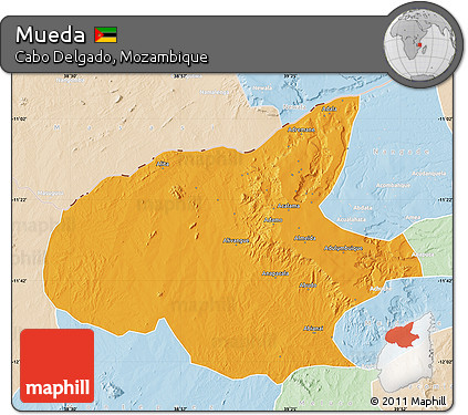 Political Map of Mueda, lighten