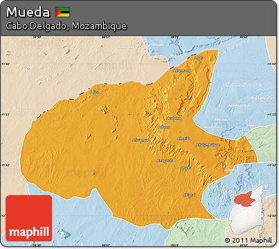 Political Map of Mueda, lighten