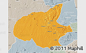 Political Map of Mueda, lighten, semi-desaturated