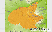 Political Map of Mueda, physical outside