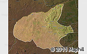 Satellite Map of Mueda, darken