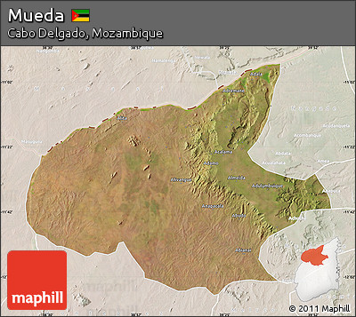 Satellite Map of Mueda, lighten