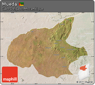 Satellite Map of Mueda, lighten